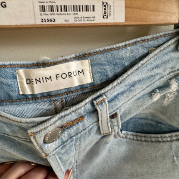 DENIM FORUM The Yoko HIgh Rise Slim Ripped Jeans Size 27 - Picture 3 of 4